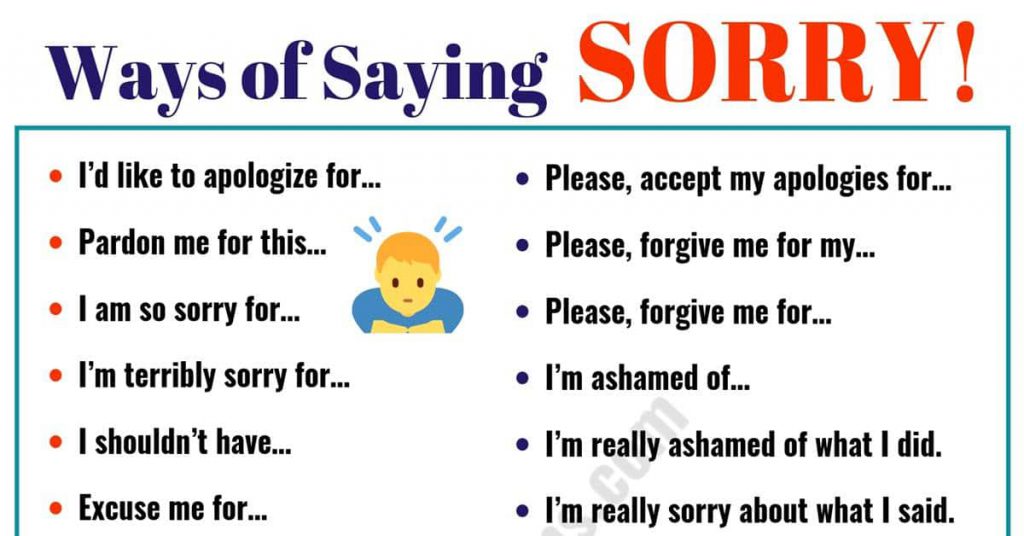 chiedere scusa in inglese