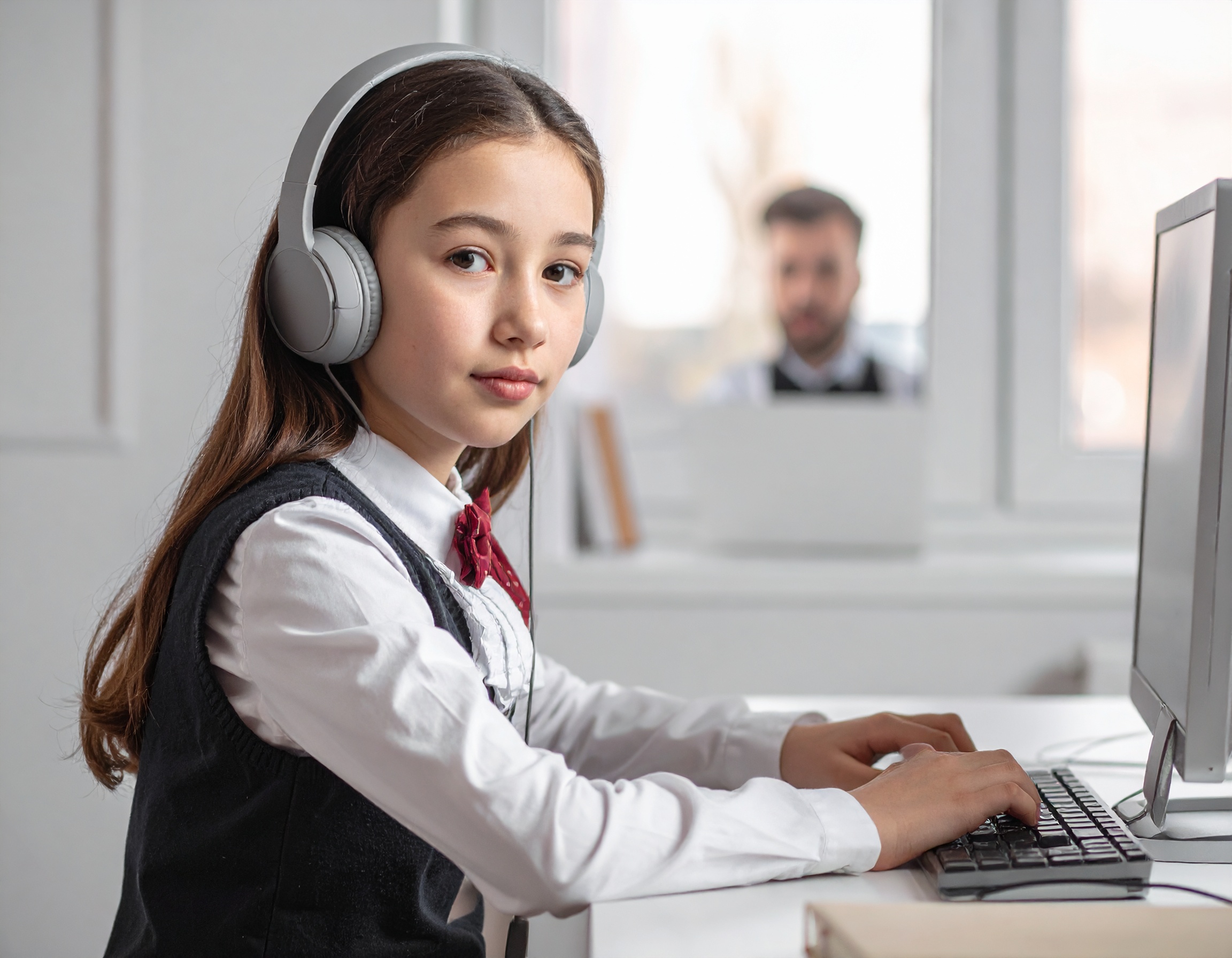 Studentessa impara inglese